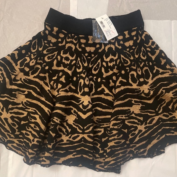 NWT! Torn By Ronny Kobo INTERMIX Wool Blend SKIRT Animal Print MEDIUM Leopard - Picture 2 of 8
